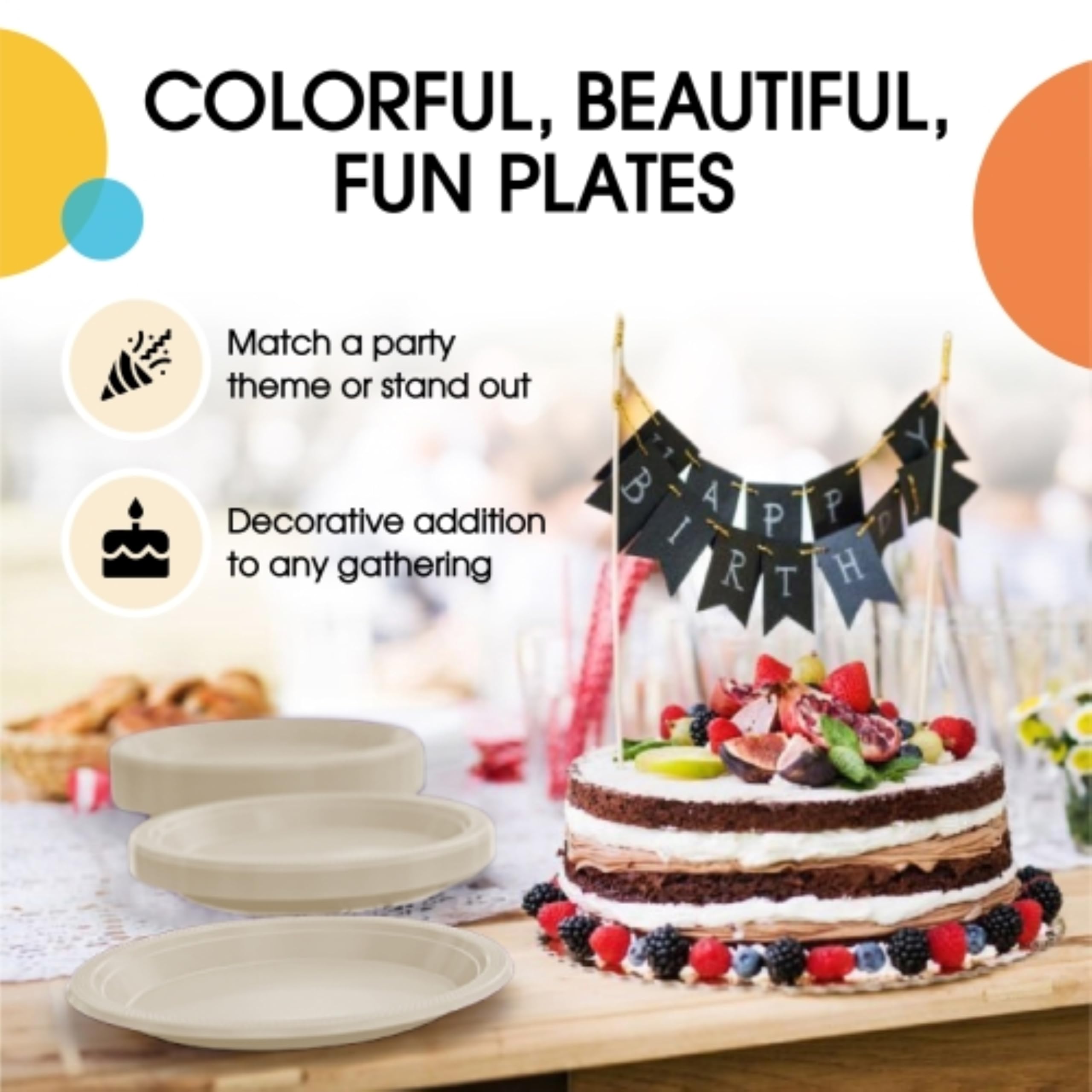 9 In. | Ivory Plastic Plates | 600 Count