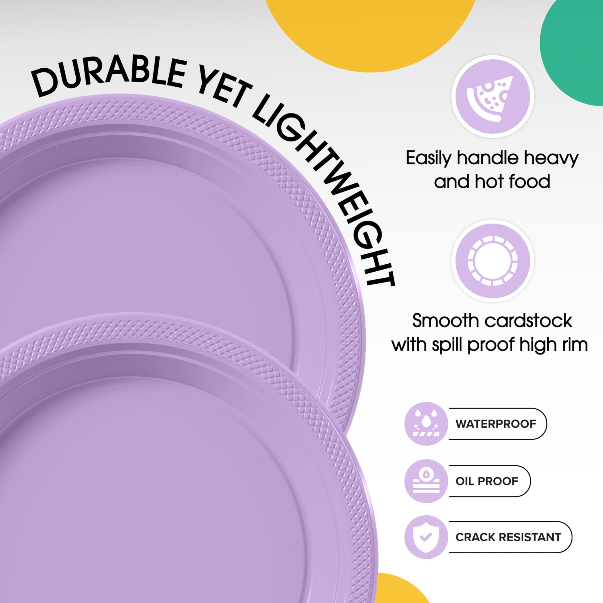 9 In. | Lavender Plastic Plates | 600 Count