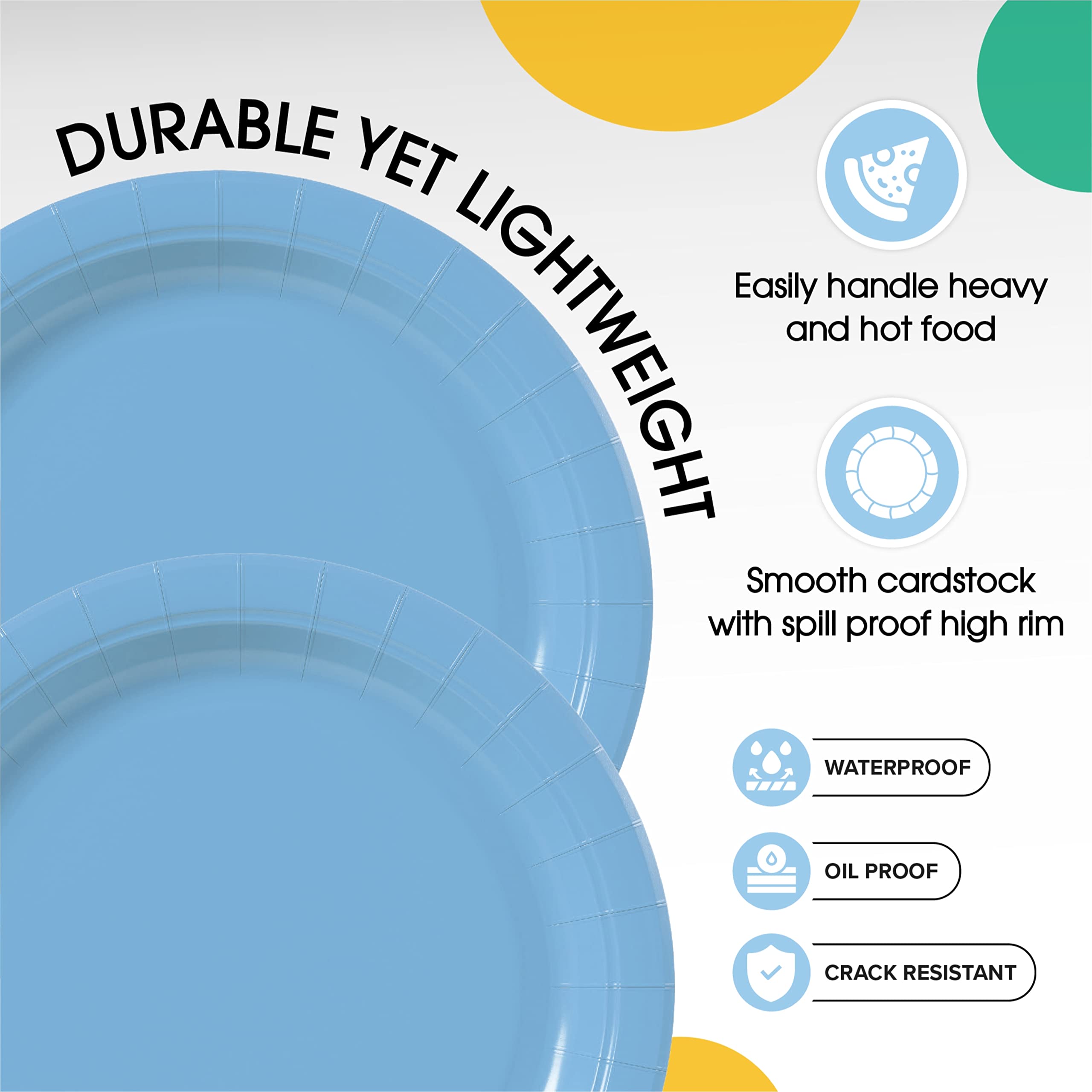 9 In. Light Blue Paper Plates | 500 Count