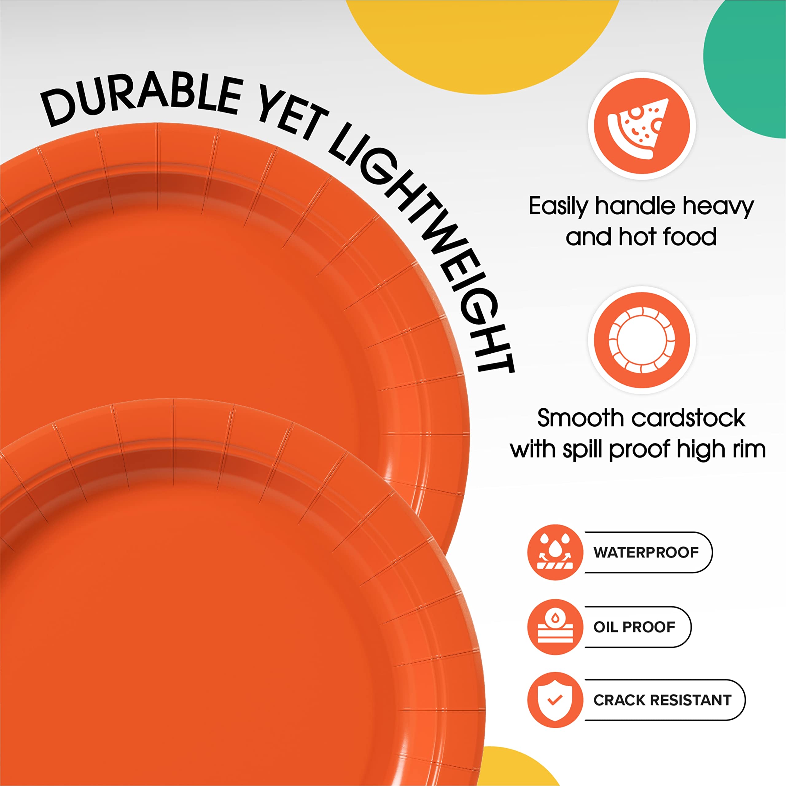 9 In. Orange Paper Plates | 500 Count