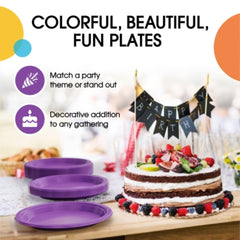 9 In. | Purple Plastic Plates | 600 Count