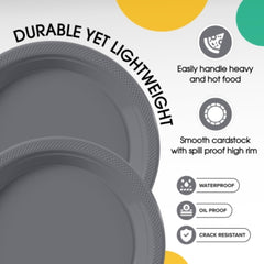 9 In. | Silver Plastic Plates | 600 Count