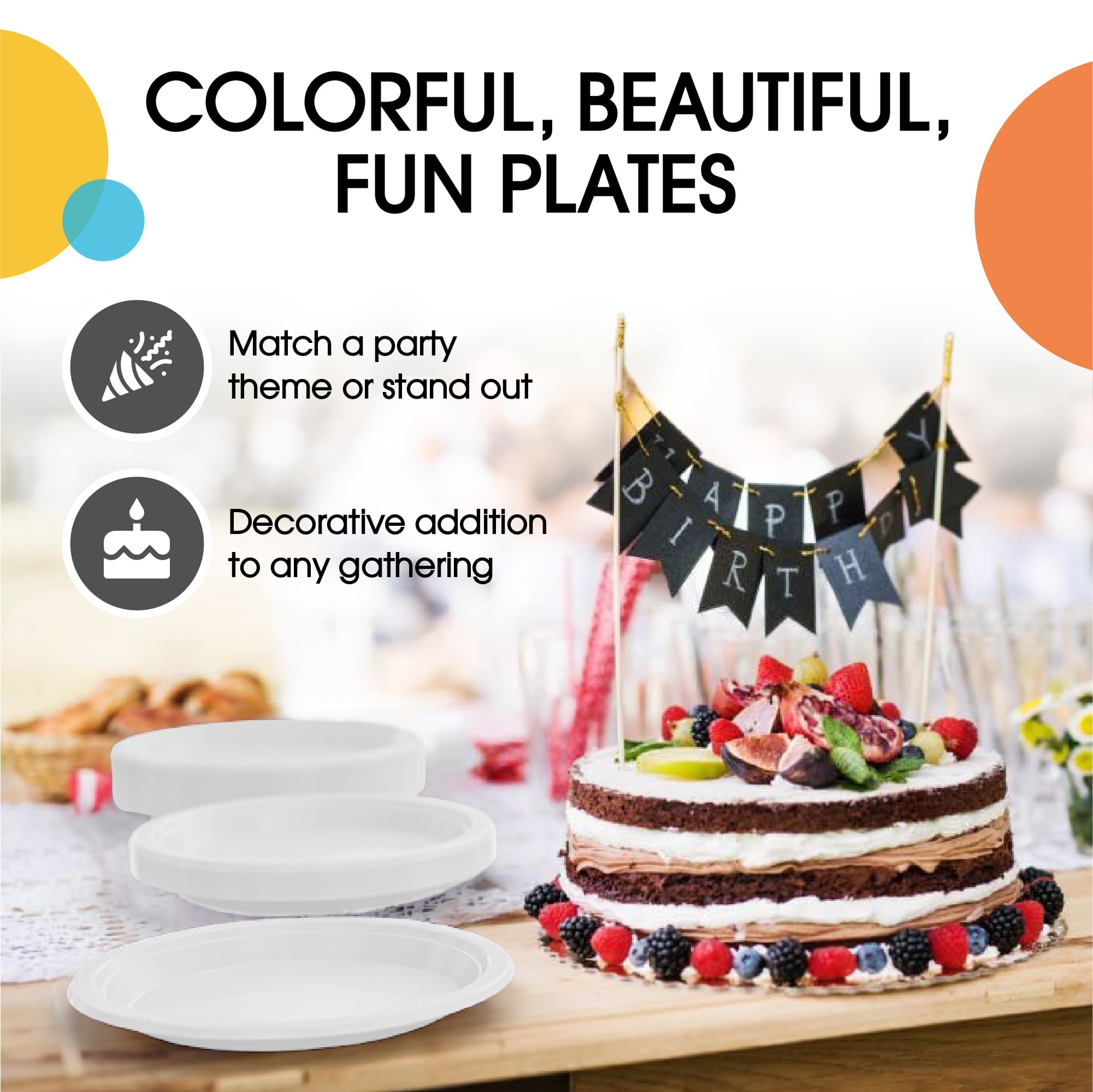 9 In. | White Plastic Plates | 600 Count