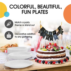 9 In. White Plastic Plates | 100 Count