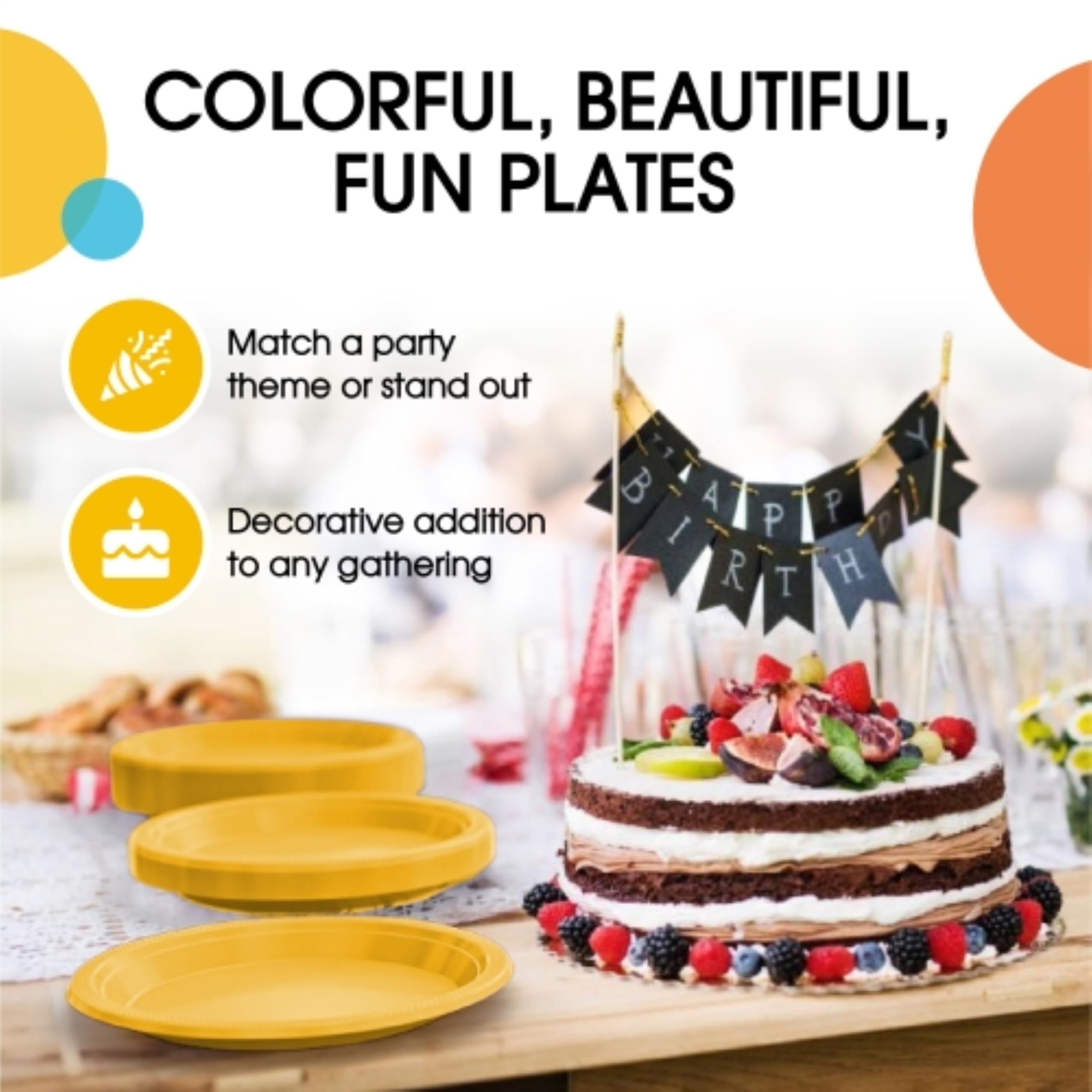 9 In. | Yellow Plastic Plates | 600 Count