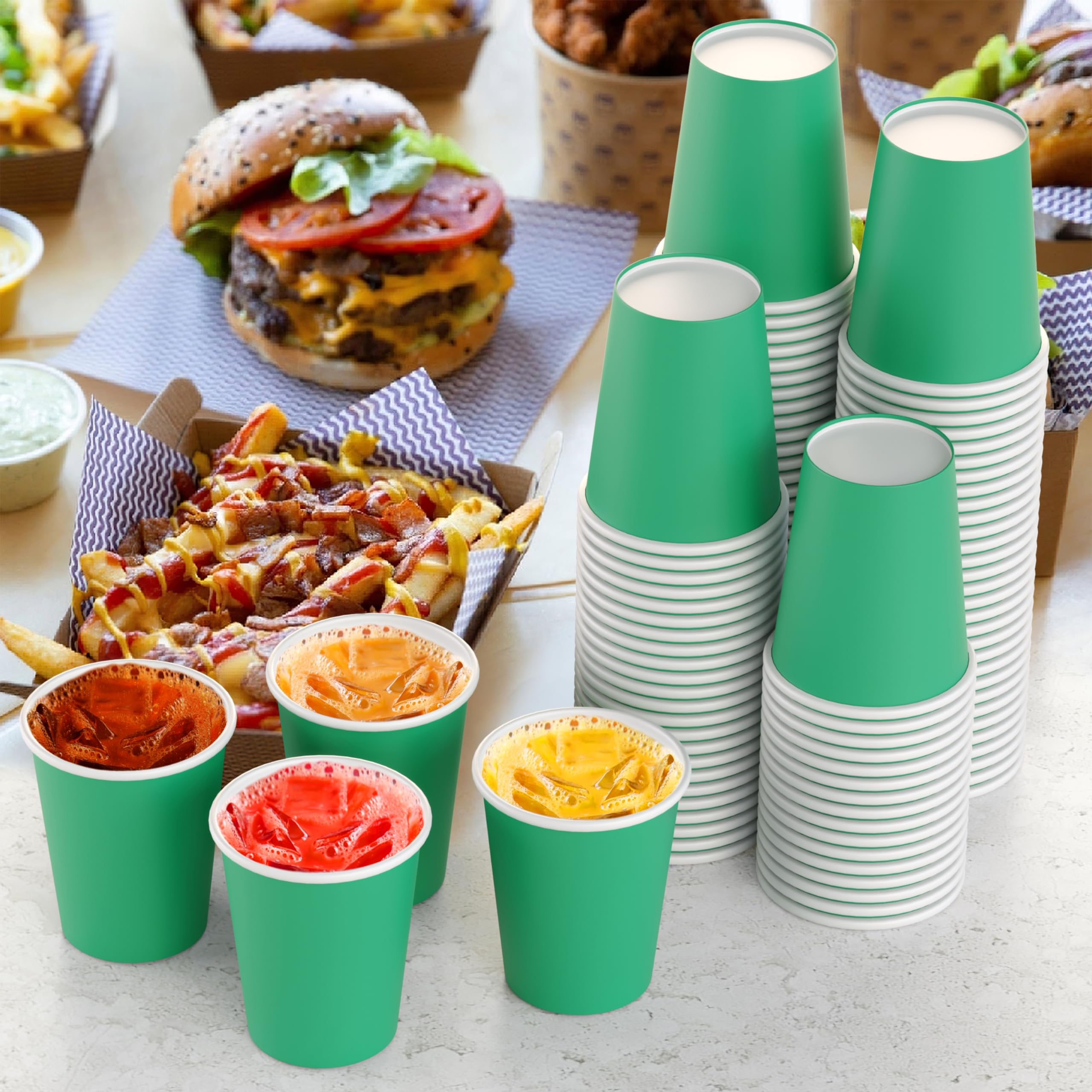 9 Oz. Emerald Green Paper Cups | 500 Count