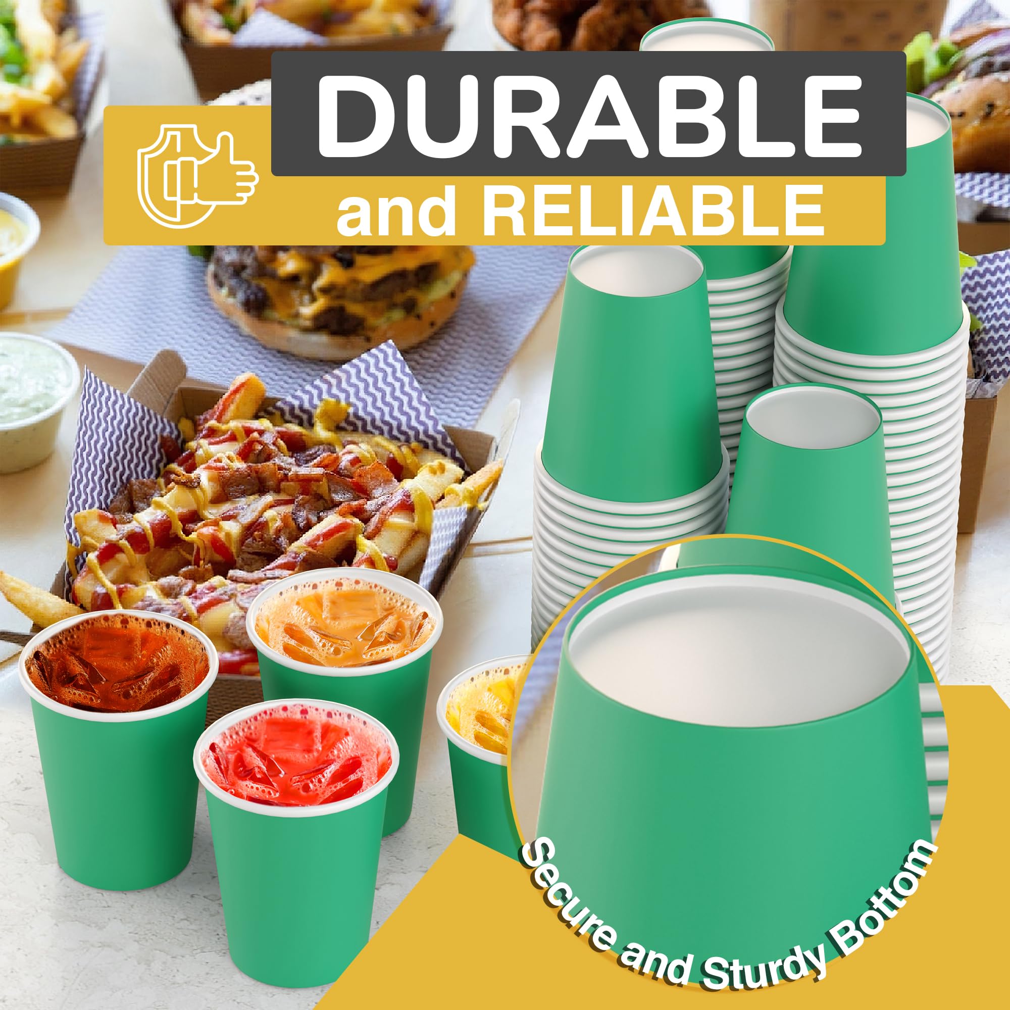 9 Oz. Emerald Green Paper Cups | 500 Count