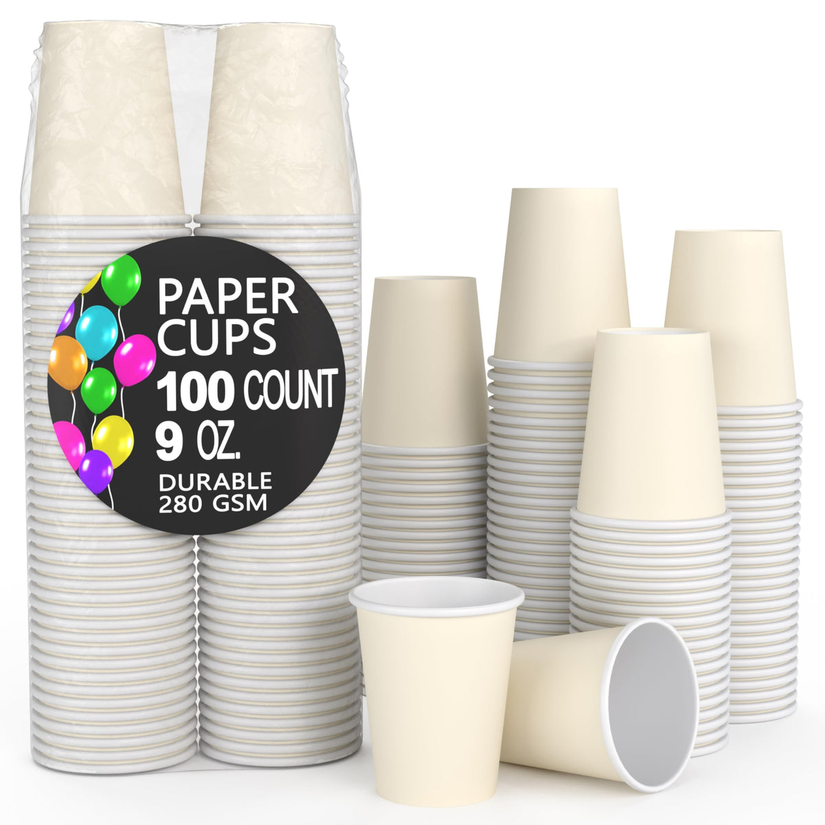 9 Oz. Ivory Paper Cups | 100 Count