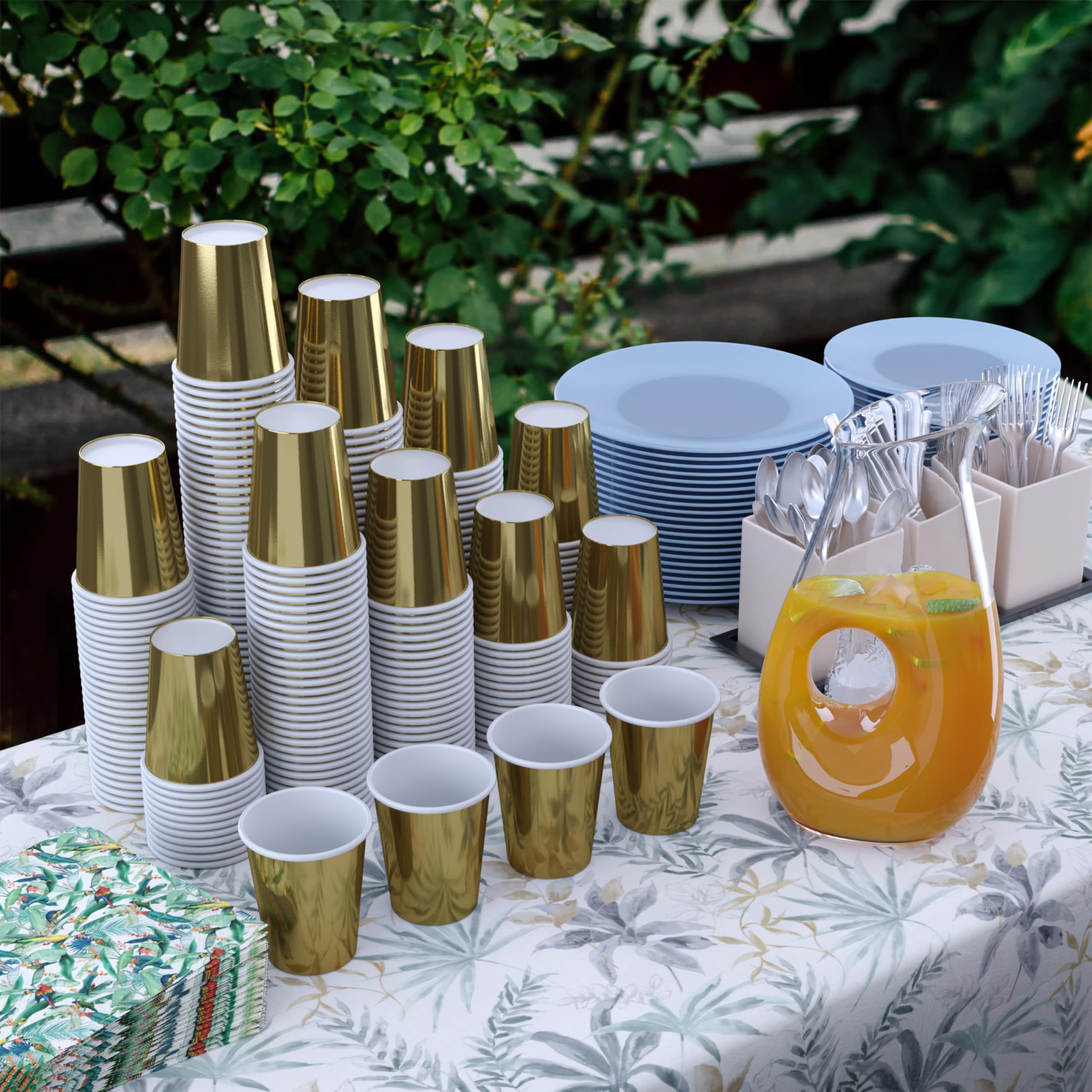 9 Oz. Metallic Gold Paper Cups | 100 Count