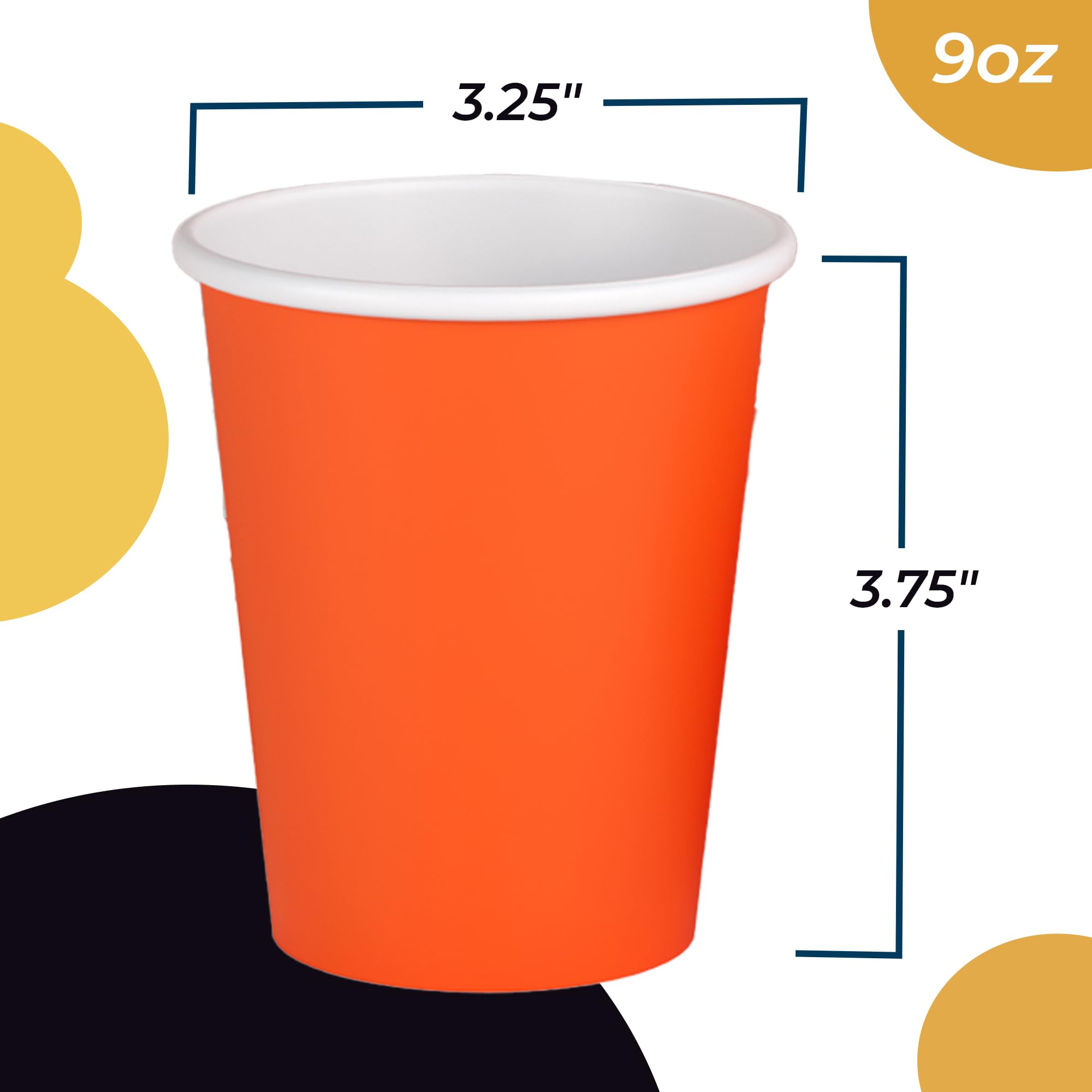 9 Oz. Orange Paper Cups | 500 Count