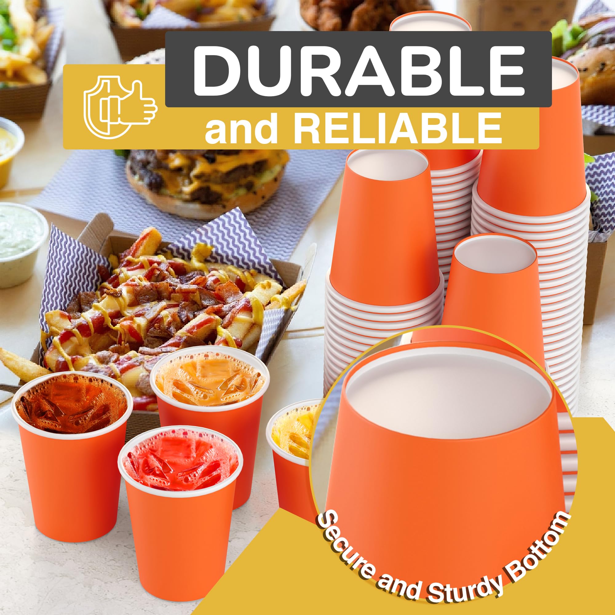 9 Oz. Orange Paper Cups | 500 Count