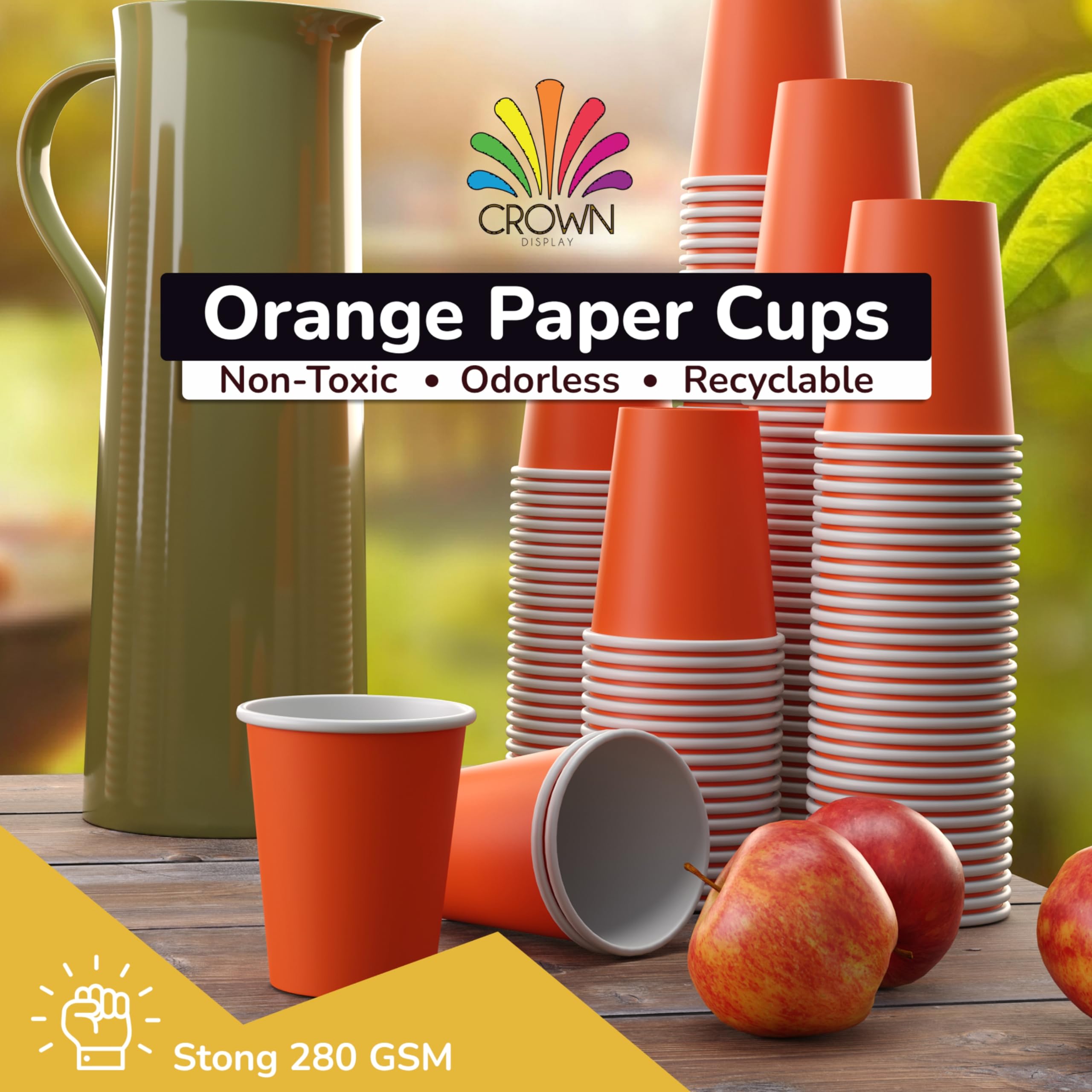 9 Oz. Orange Paper Cups | 500 Count