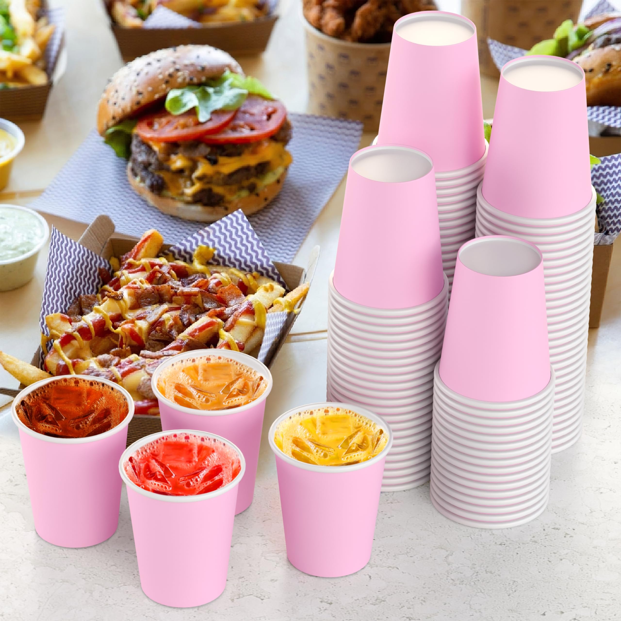 9 Oz. Pink Paper Cups | 100 Count