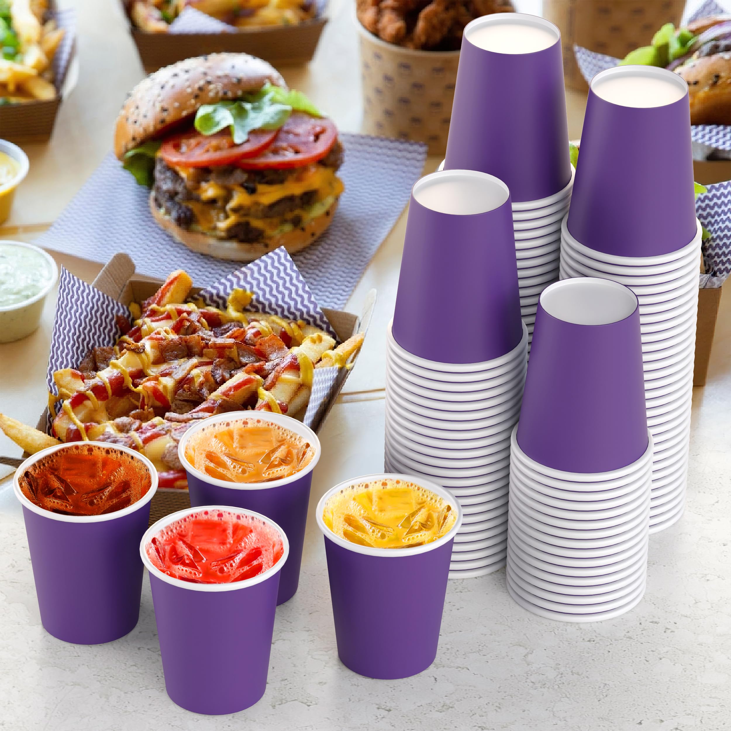 9 Oz. Purple Paper Cups | 100 Count