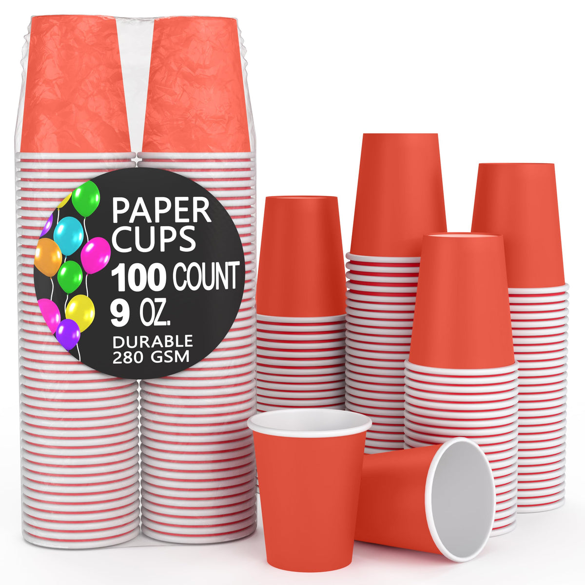 9 Oz. Red Paper Cups | 100 Count