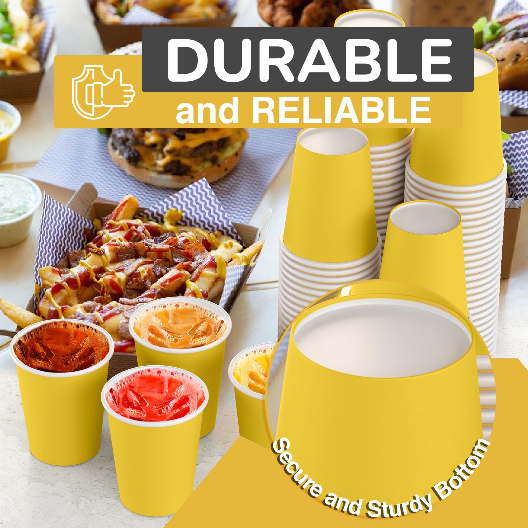 9 Oz. Yellow Paper Cups | 500 Count