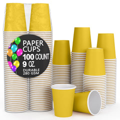 9 Oz. Yellow Paper Cups | 100 Count