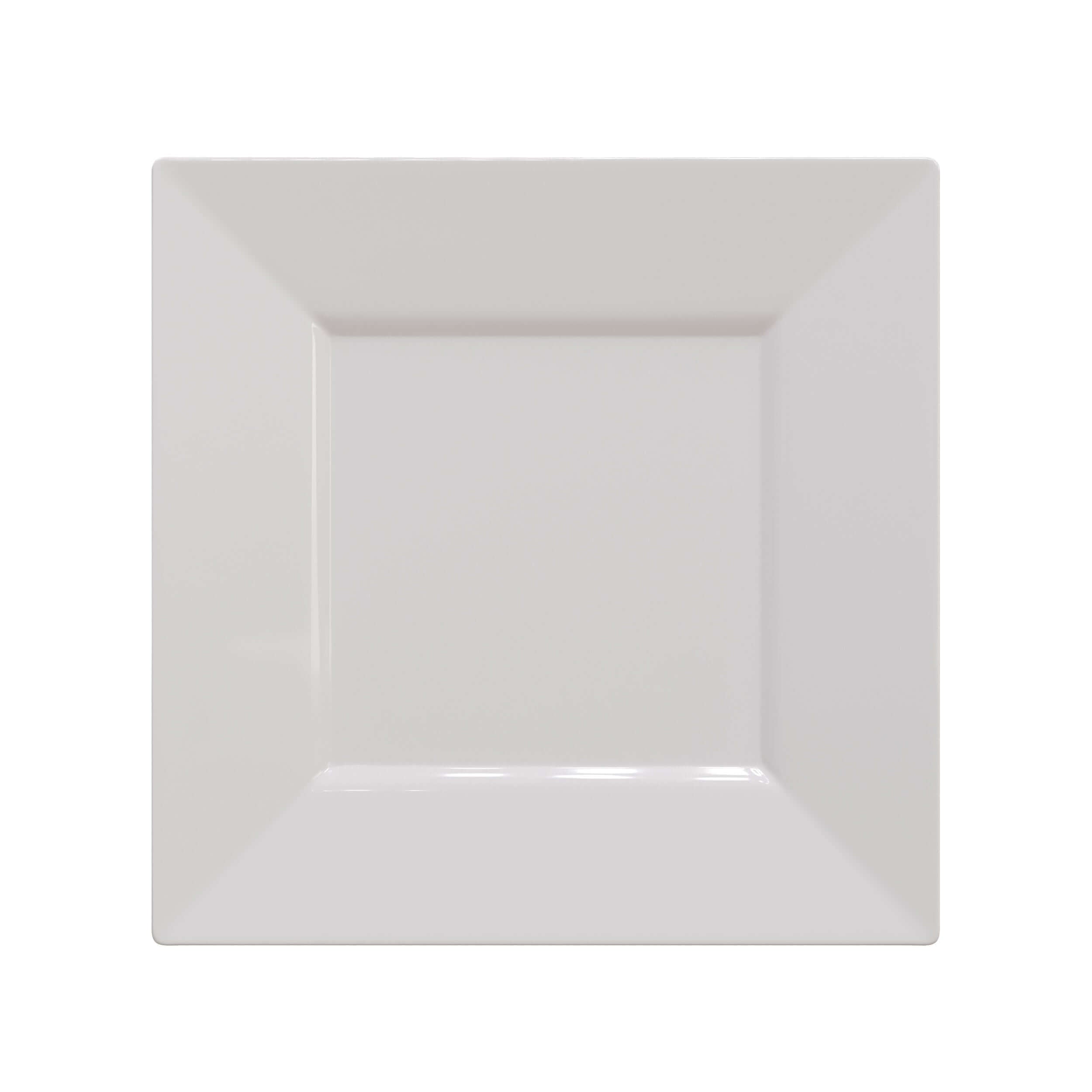 9.5" White Square Plastic Plates (120 Count) - Yom Tov Settings