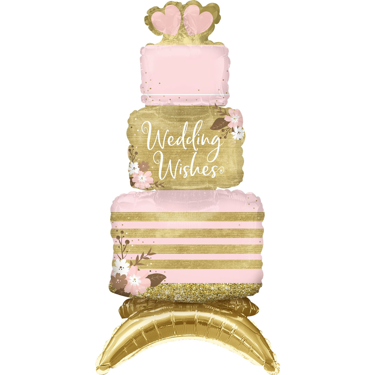 Elegant Wedding Wishes Balloon Cake Decoration - Pack of 2