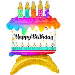 Colorful Birthday Cake Foil Balloon - Case of 48