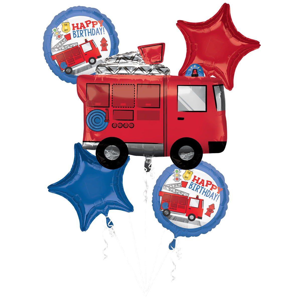 First Responders Birthday Balloon Bouquet - 5 Piece Set - Case of 24