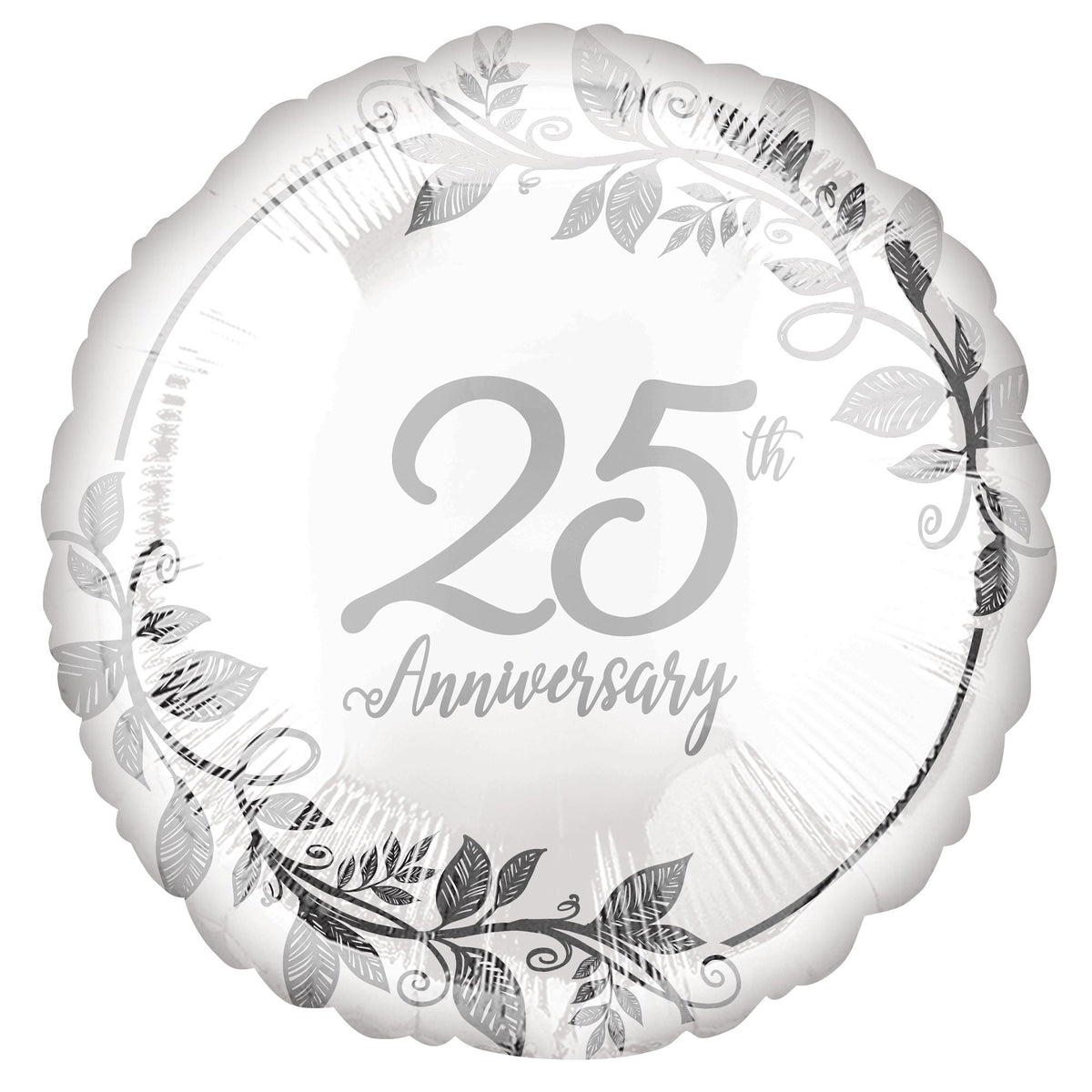 Elegant 25th Anniversary Foil Balloon - Pack of 10