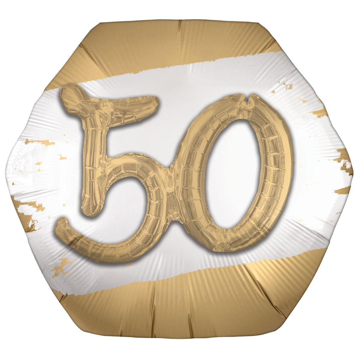 Golden Age 50th Birthday Foil Balloon - Pack of 5