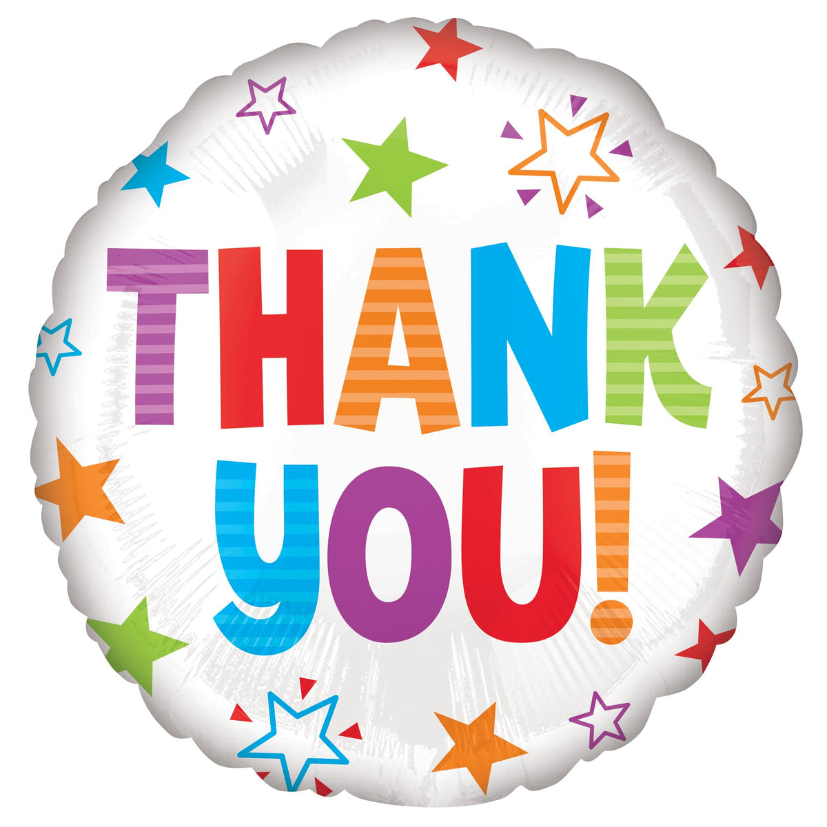 Colorful Thank You 18-Inch Foil Balloon - Pack of 5