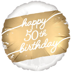 Golden Age 50th Birthday Foil Balloon - Pack of 5