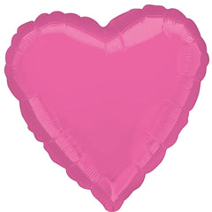 Bright Bubblegum Pink Heart Foil Balloon - Pack of 10