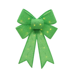 Elegant Green Fabric Bow with Lights - 21 Masquerade Decor - Case of 4