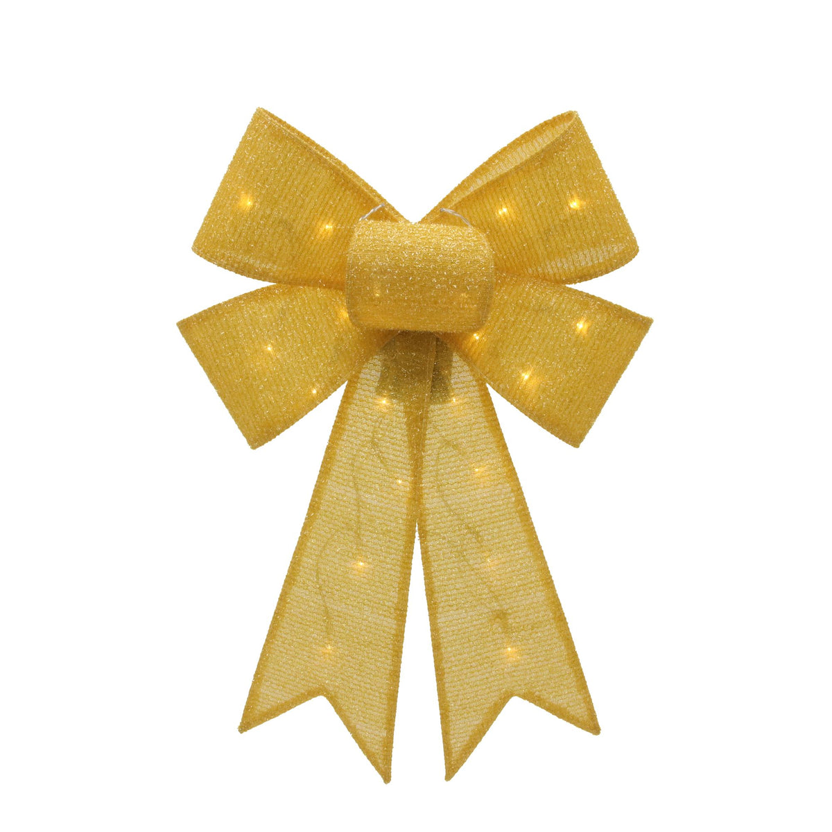 Illuminated Gold Masquerade Bow Decoration - 21 - Case of 4