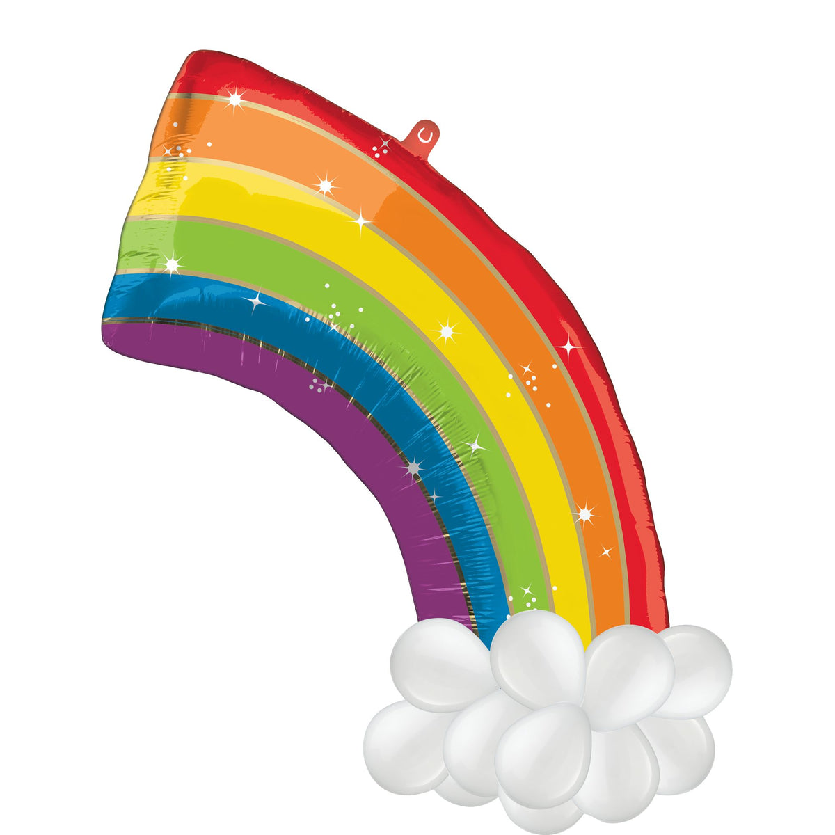 Sparkling Rainbow Foil Balloon with Latex Clouds - Pack of 5