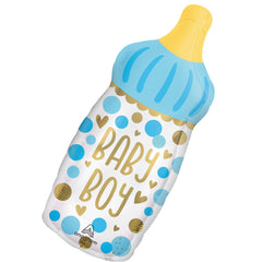 Baby Boy Bottle Shape Foil Balloon - Pack of 5