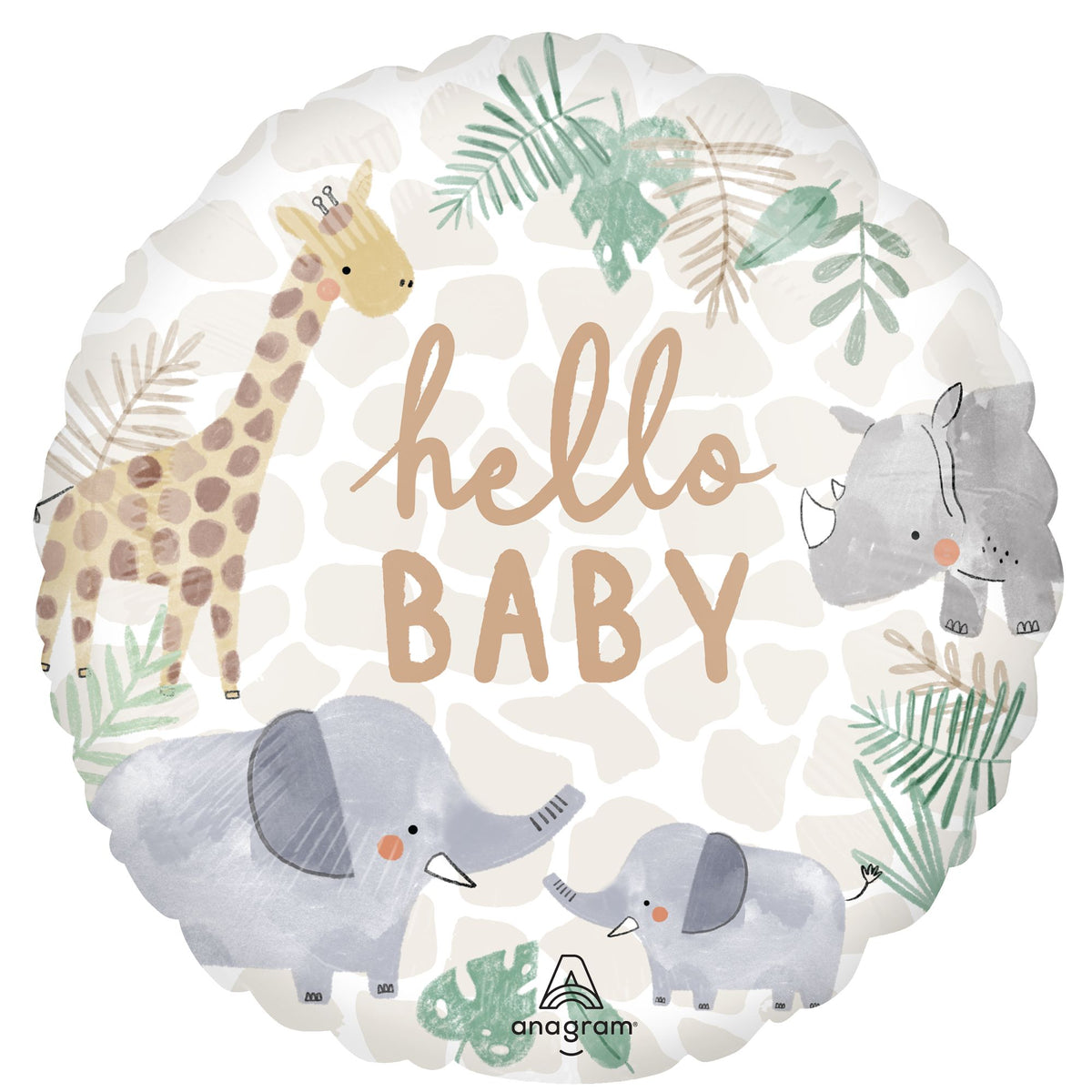 Soft Jungle Baby Shower Foil Balloon - Case of 100