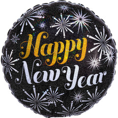 18-Inch Holographic New Year's Eve Foil Balloon - Pack of 2