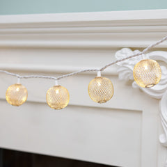 Gold-Plated LED Globe String Lights - Case of 6