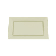 7.5 In. Ivory Rectangular Plastic Plates | 120 Count