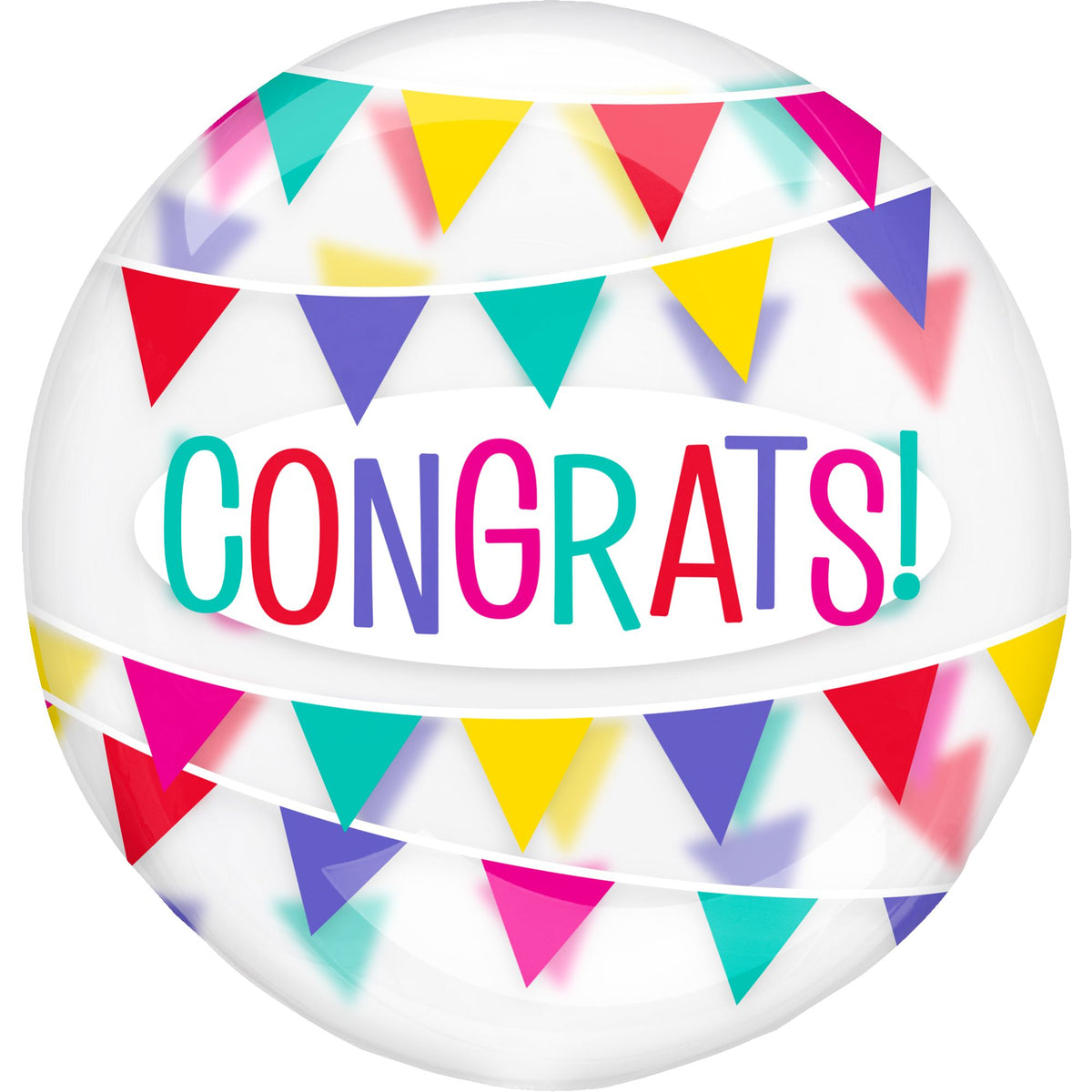 Vibrant Congrats Geometric Foil Balloon - Pack of 2