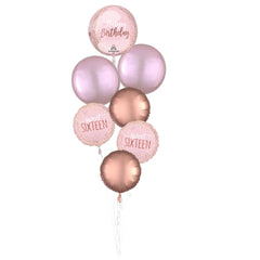 Sweet Sixteen Blush Foil Balloon Bouquet, 7-pcs - Pack of 3