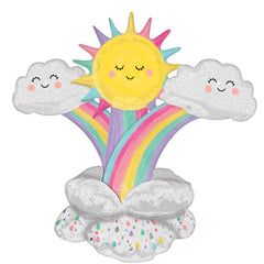 Cheerful Rainbow & Sunshine AirLoonz Balloon - Case of 6