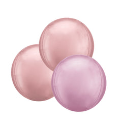Radiant Rose Gold Orbz Balloon Bunch - Pack of 3
