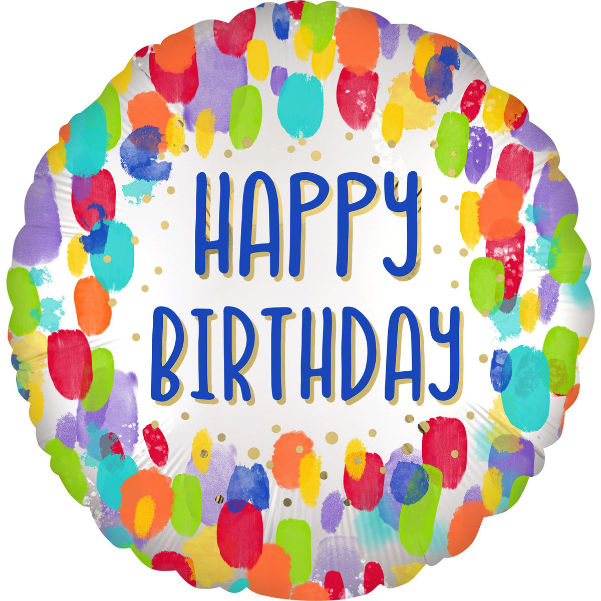 Colorful Dots Happy Birthday Foil Balloon - Case of 100
