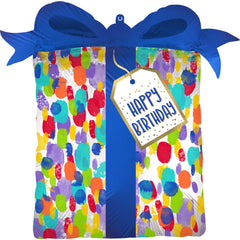 Colorful Gift Box SuperShape Foil Birthday Balloon - Pack of 5