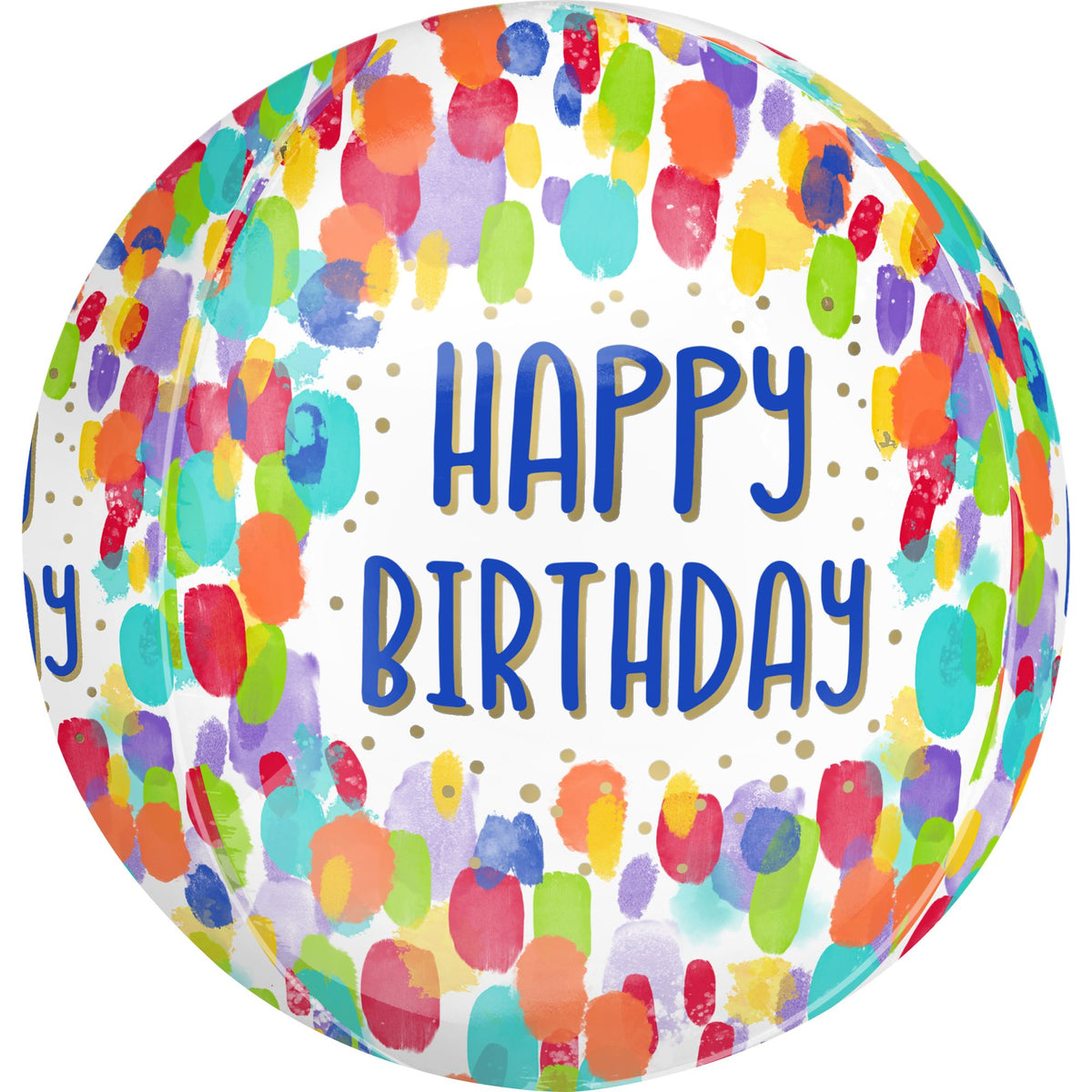 Vibrant Painterly Dots Birthday Orbz Balloon - Pack of 2