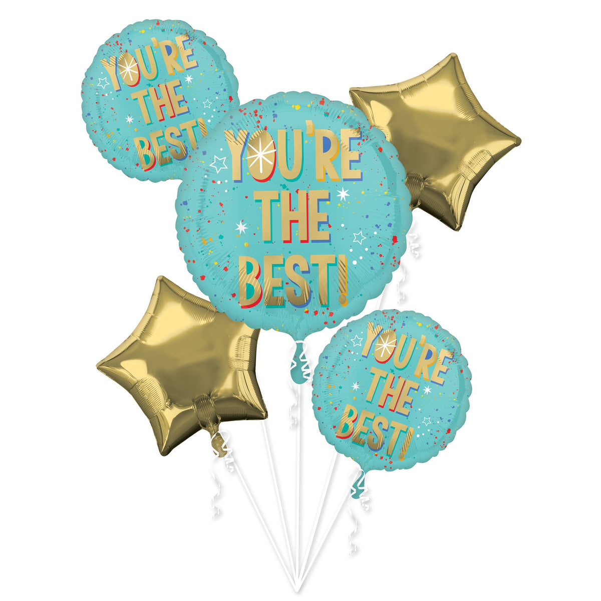 You're the Best Foil Balloon Bouquet - 5 Piece Set - Pack of 3