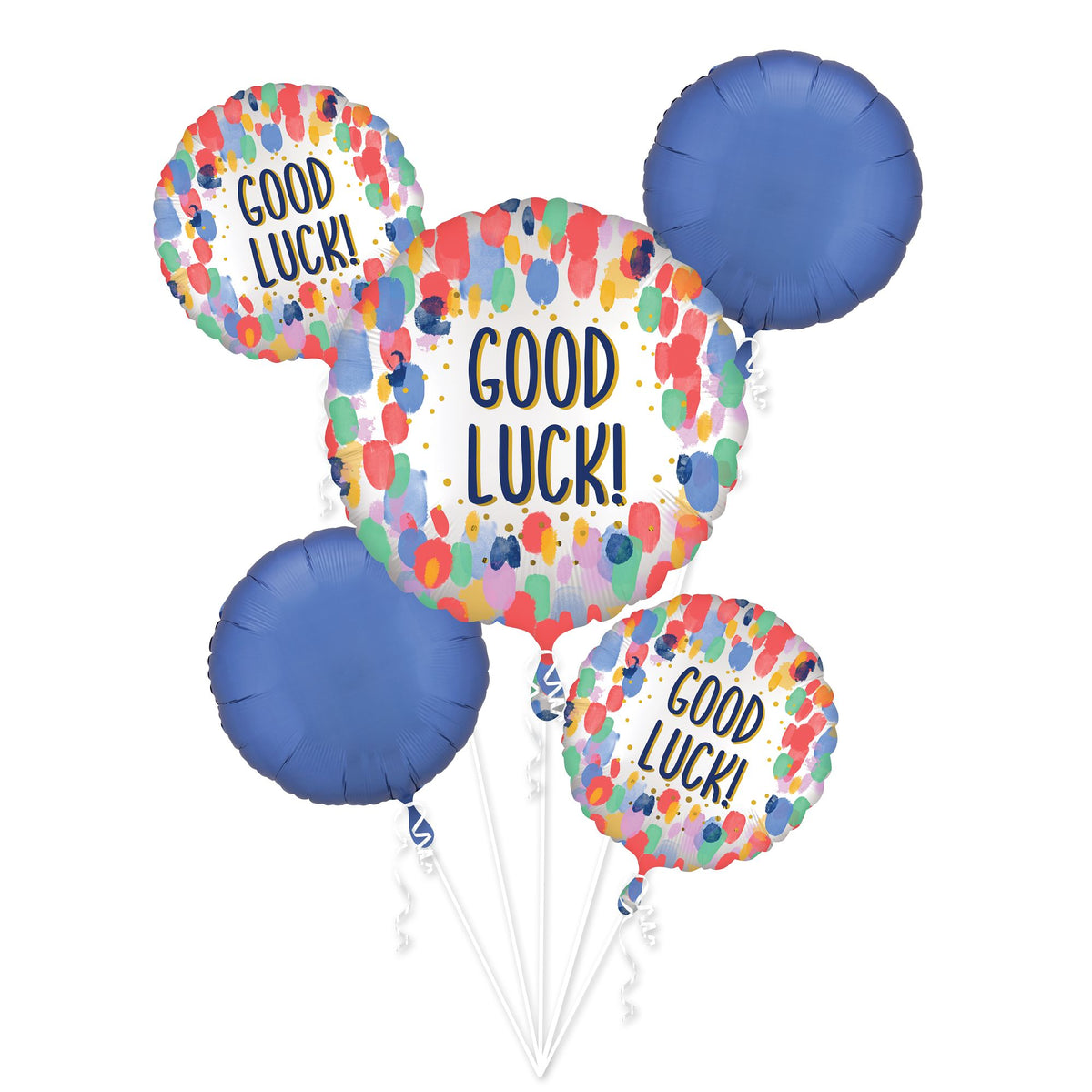 Satin Pastel Polka Dots Good Luck Balloon Bouquet - 5 Piece - Case of 24