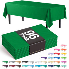 Premium Emerald Green Plastic Table Covers | 96 Count