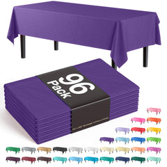 Premium Purple Plastic Table Covers | 96 Count