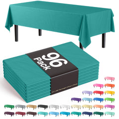 Premium Teal Plastic Table Covers | 96 Count